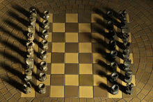 Load image into Gallery viewer, Unique Modernist Cast Bronze Chess Set, 1960s