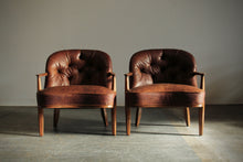 Load image into Gallery viewer, Edward Wormley Leather "Janus" Lounge Chairs for Dunbar, 1950s