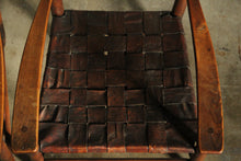 Load image into Gallery viewer, Gordon Russell Ladder Back Oak &amp; Woven Leather Lounge Chairs, 1904
