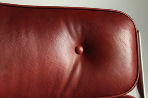 Eames Time Life Lobby Lounge Chair in Oxblood Calfskin Leather, 1960s