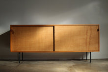 Load image into Gallery viewer, Florence Knoll 'Model 116' Iron Leg and Grass Cloth Credenza for Knoll, 1950s