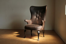 Load image into Gallery viewer, Frits Henningsen Style Leather Wingback Chair