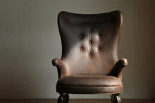 Load image into Gallery viewer, Frits Henningsen Style Leather Wingback Chair