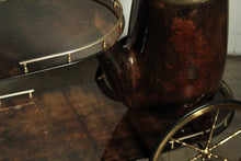 Load image into Gallery viewer, Aldo Tura Lacquered Goatskin and Brass Pipe Form Bar Cart, 1960s
