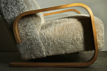 Load image into Gallery viewer, Shearling 'Tank' Sofa by Mouldcraft, 1950s