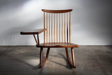 Load image into Gallery viewer, Mira Nakashima Maple Burl Slab Arm Rocking Chair, 2005