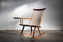 Load image into Gallery viewer, Mira Nakashima Maple Burl Slab Arm Rocking Chair, 2005