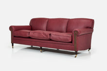 Load image into Gallery viewer, George Smith English Scroll Arm Signature Leather Sofa, 2000s
