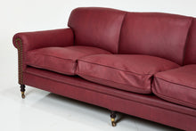 Load image into Gallery viewer, George Smith English Scroll Arm Signature Leather Sofa, 2000s
