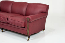 Load image into Gallery viewer, George Smith English Scroll Arm Signature Leather Sofa, 2000s
