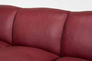 George Smith English Scroll Arm Signature Leather Sofa, 2000s