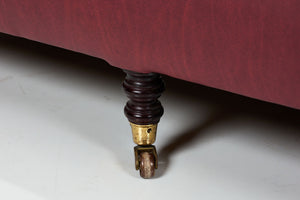 George Smith English Scroll Arm Signature Leather Sofa, 2000s