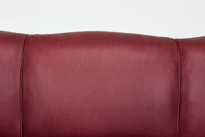George Smith English Scroll Arm Signature Leather Sofa, 2000s