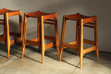 Load image into Gallery viewer, Leather and Walnut Counter Stools by Werner Biermann for Arte Sano, 1960s
