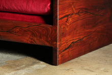 Load image into Gallery viewer, California Studio Craft Walnut and Velvet Sofa, 1970s
