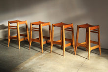 Load image into Gallery viewer, Leather and Walnut Counter Stools by Werner Biermann for Arte Sano, 1960s
