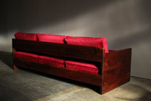 Load image into Gallery viewer, California Studio Craft Walnut and Velvet Sofa, 1970s
