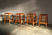 Load image into Gallery viewer, Leather and Walnut Counter Stools by Werner Biermann for Arte Sano, 1960s
