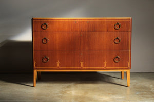 Swedish Modern Inlaid Chest of Drawers by Bodafors, 1940s