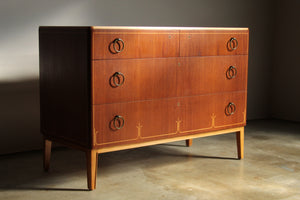 Swedish Modern Inlaid Chest of Drawers by Bodafors, 1940s
