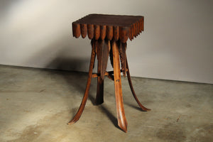 Tramp Art Palm Frond Accent Table, 1930s