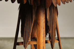 Tramp Art Palm Frond Accent Table, 1930s