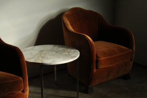 Art Nouveau European Fireside Chairs in Mohair, Early 1900s