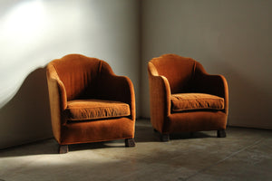 Art Nouveau European Fireside Chairs in Mohair, Early 1900s