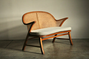 Frits Schlegel Attributed Cane Settee, 1940s