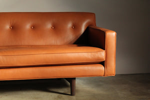Edward Wormley for Dunbar Leather Bracket Back Sofa, 1950s