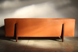 Edward Wormley for Dunbar Leather Bracket Back Sofa, 1950s