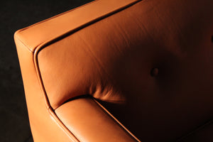 Edward Wormley for Dunbar Leather Bracket Back Sofa, 1950s