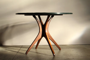Sculptural Walnut and Slate Dining Table After Vladimir Kagan, 1950s