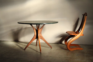 Sculptural Walnut and Slate Dining Table After Vladimir Kagan, 1950s