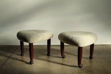 Load image into Gallery viewer, Adrian Pearsall for Craft Associates Shearling and Walnut Foot Stools, 1960s
