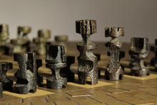 Load image into Gallery viewer, Unique Modernist Cast Bronze Chess Set, 1960s
