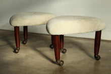 Load image into Gallery viewer, Adrian Pearsall for Craft Associates Shearling and Walnut Foot Stools, 1960s
