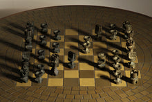 Load image into Gallery viewer, Unique Modernist Cast Bronze Chess Set, 1960s
