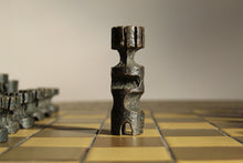 Load image into Gallery viewer, Unique Modernist Cast Bronze Chess Set, 1960s
