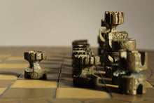 Load image into Gallery viewer, Unique Modernist Cast Bronze Chess Set, 1960s
