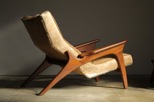 Adrian Pearsall Cowhide Lounge Chair and Ottoman
