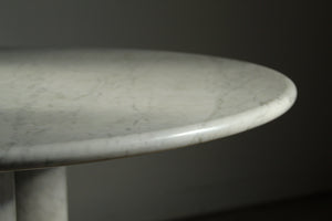 Italian Carrera Marble Dining Table After Mario Bellini, 1980s