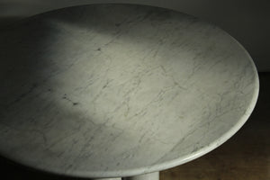 Italian Carrera Marble Dining Table After Mario Bellini, 1980s