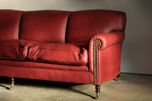 Load image into Gallery viewer, George Smith English Scroll Arm Signature Leather Sofa, 2000s
