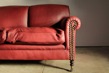 Load image into Gallery viewer, George Smith English Scroll Arm Signature Leather Sofa, 2000s
