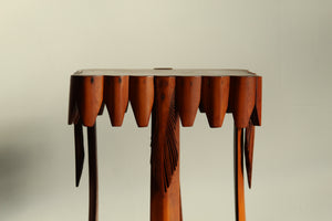 Tramp Art Palm Frond Accent Table or Pedestal, 1930s