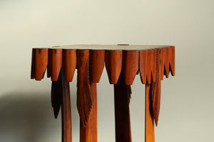 Tramp Art Palm Frond Accent Table or Pedestal, 1930s