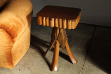 Load image into Gallery viewer, Tramp Art Palm Frond Accent Table or Pedestal, 1930s
