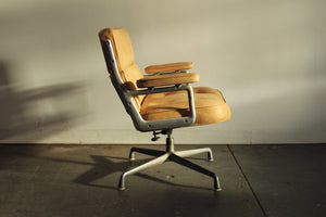 Eames Time Life Lobby Chair in Natural Leather, 1970s