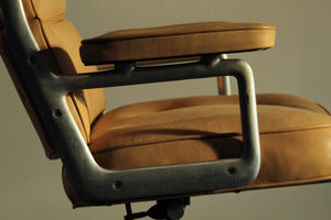 Eames Time Life Lobby Chair in Natural Leather, 1970s